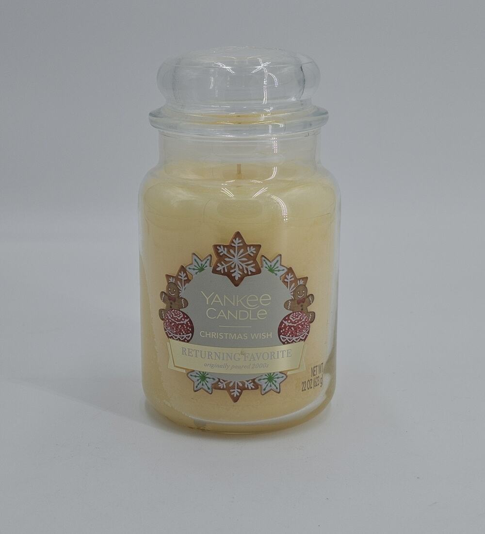 Yankee Candle CHRISTMAS WISH 22 Oz Large Glass Jar Single Wick Candle NEW